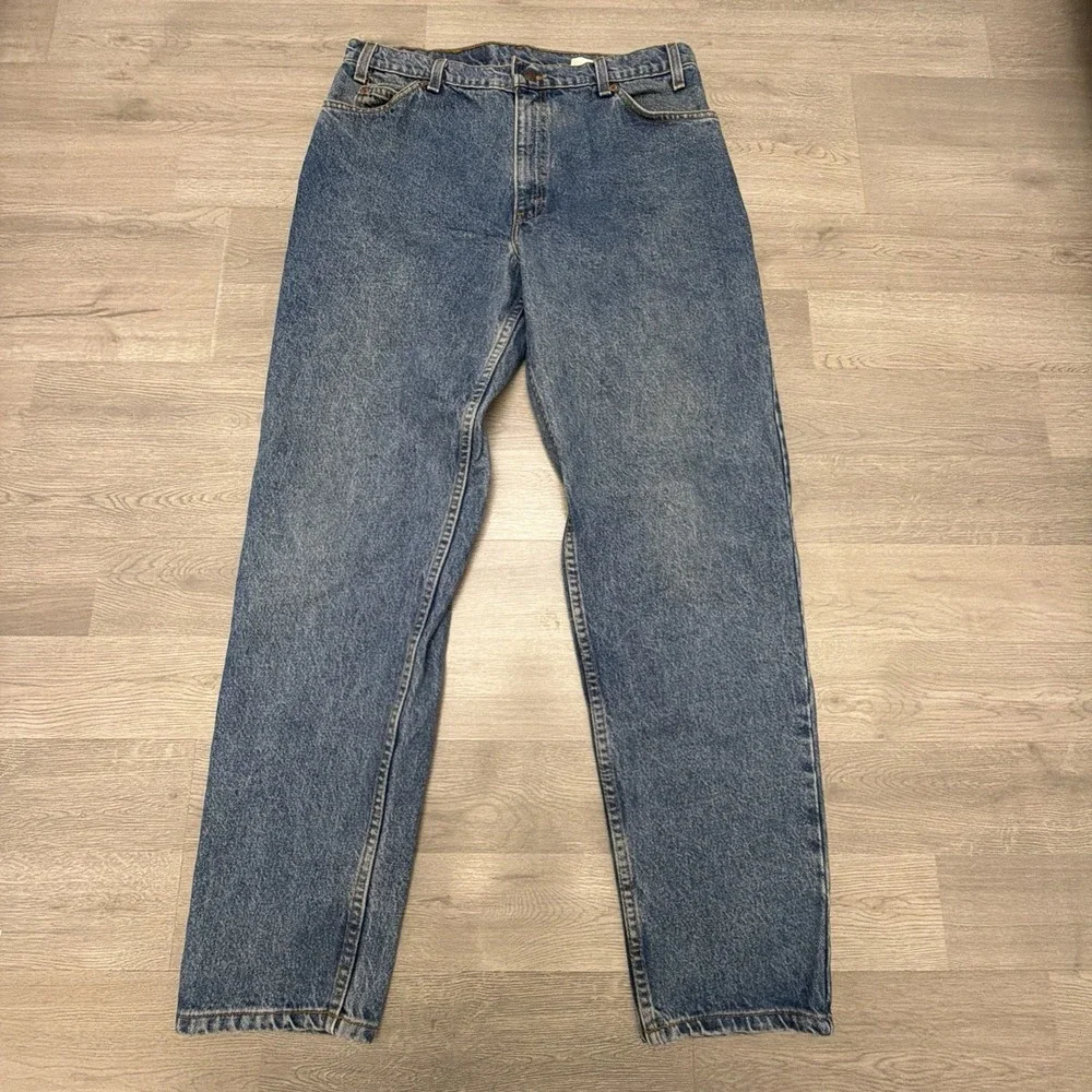 Vintage Levi's 550 Orange Tab Jeans Mens 35x32 USA Relaxed Tapered Medium Wash